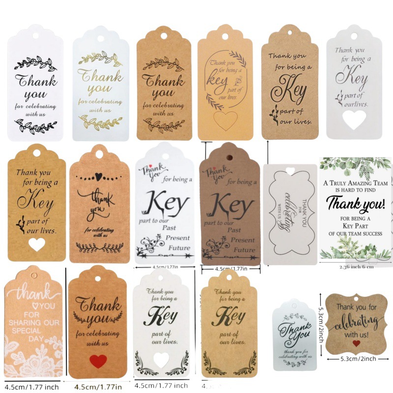 Cross-border explosions all kinds of paper tag in stock wholesale Thankyou card packaging listing label gift thank you card