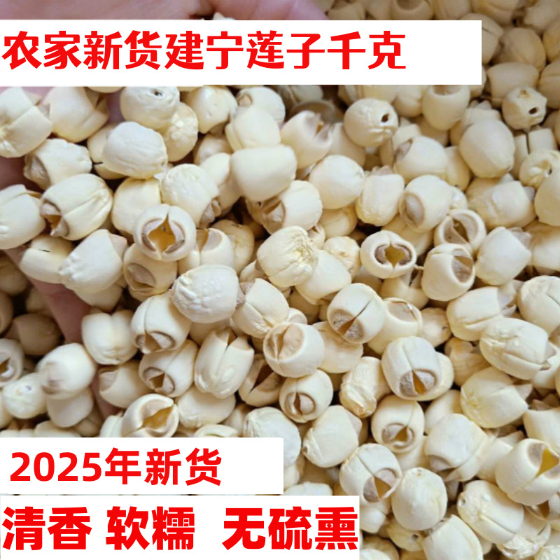25 Years New Stock, Dropshipping, Fujian Jianing Lotus Seeds, Farm-Grown White Lotus Seeds, 500g Dry Goods