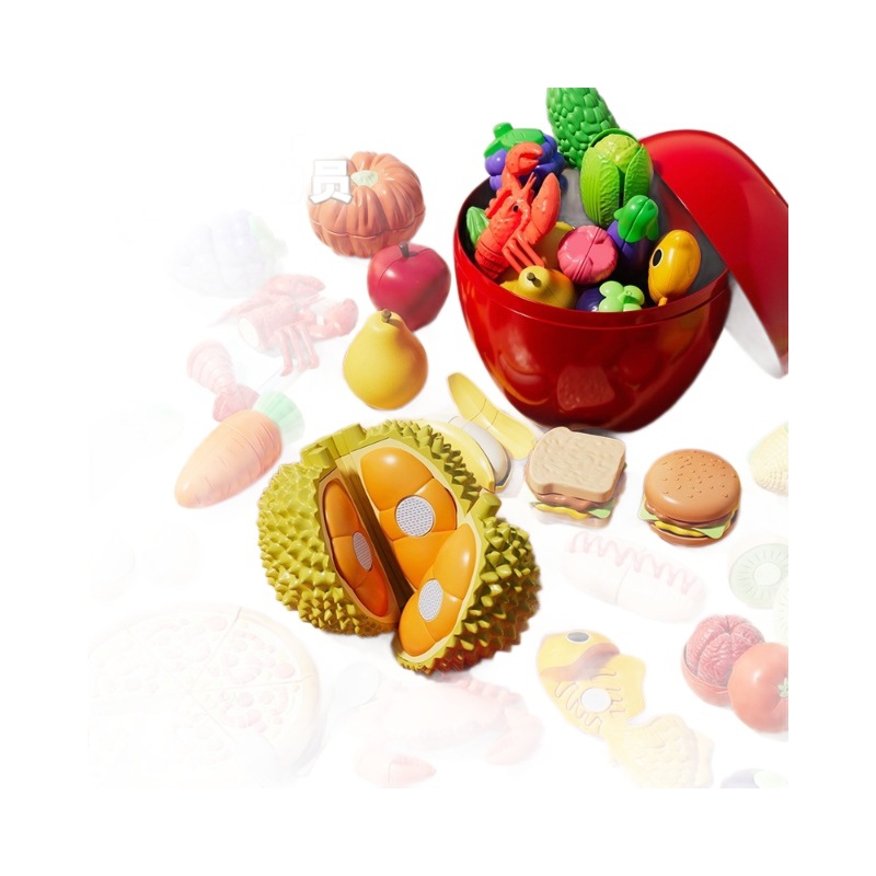 Christmas Apple Storage Box Children's Fruit Chicing Simulation Play-house Toys Fruits and Vegetables Peelable Durian Fruits
