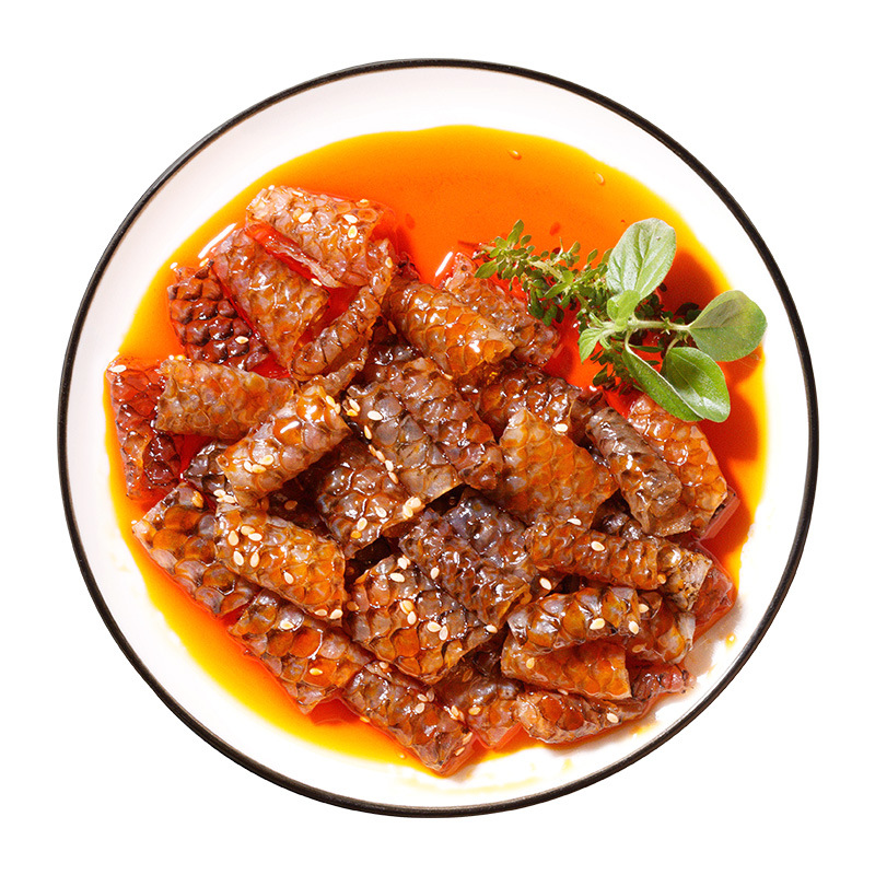 Spicy Fish Skin Ready-To-Eat Pre-Made Dish with Wine and Cold Fish Skin Really Fresh Frozen Aquatic Cold Dish Luo Feiyu 230g