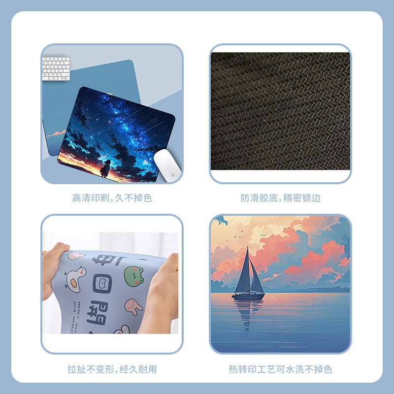 Factory Direct Sales Advertising Mouse Pad Customization with Logo and Pattern Printing Office Gifts Double-Sided Mouse Pad Customization Wholesale