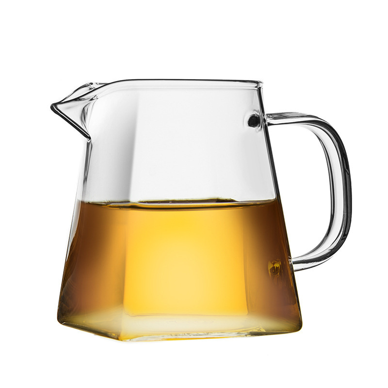 In-Stock Glass Fair Cups Transparent Creative Kung Fu Tea Set Accessories Square Fair Cups Tea Sea Manufacturer Wholesale Handmade