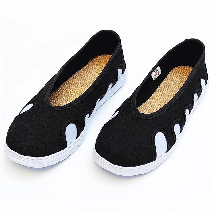 Spring and Summer Taoist Taoist Men's and Women's Black Cloth Mesh Practicing Tai Chi Breathable Non-slip Lightweight Soft-soled Square Shoes