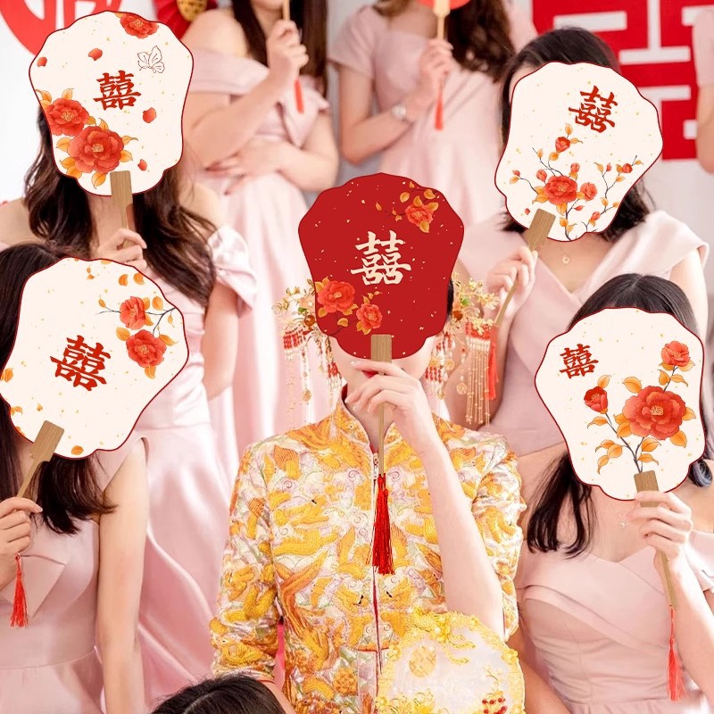 Свадебный Фантик для Подружки Невесты, Свадебный Бумажный Фан, Китайский Стиль Фотопропсы, Свадебный Халат, Фотосестра Групповая Свадебная Веер