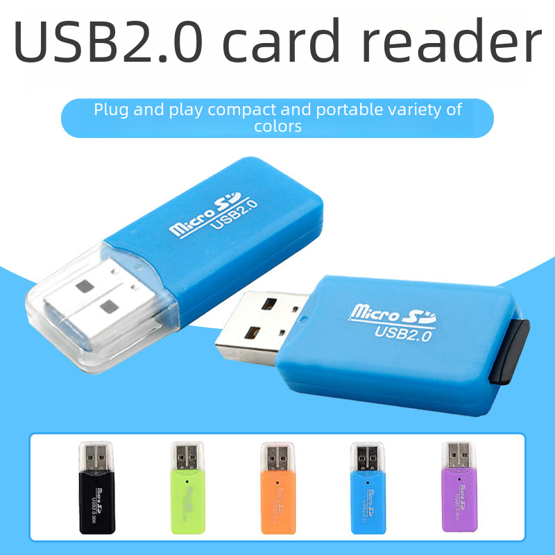 Mobile phone card reader USB2.0 medium speed download multi-color SD card reader TF card mobile phone memory card U disk USB
