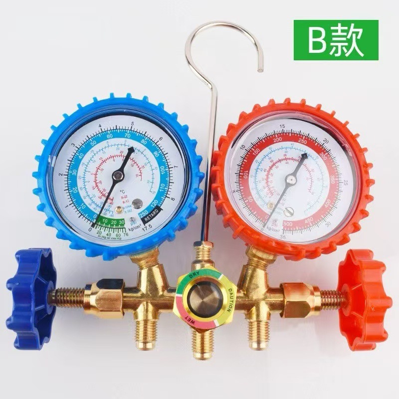 Fluorine Meter 536 Car Air Conditioner R134A Fluorine Meter Valve Double Valve R22 Refrigerant Refrigerant Pressure Gauge Air Conditioner