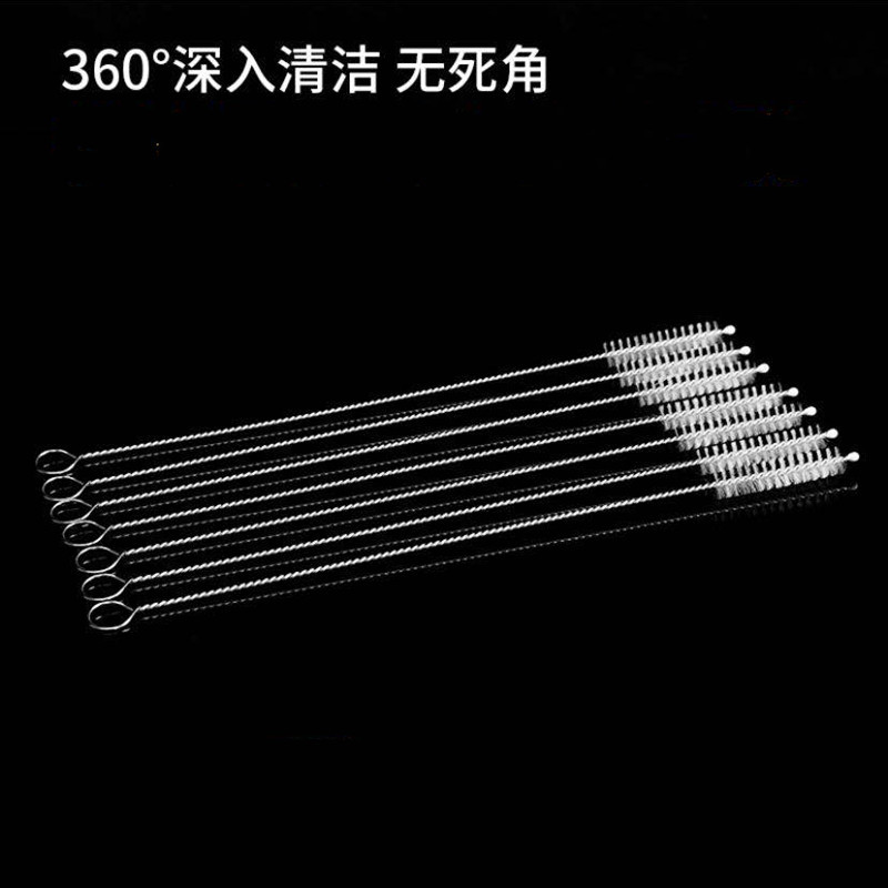Factory supply feeding bottle straw special straw brush stainless steel feeding bottle straw brush brush with OPP packaging