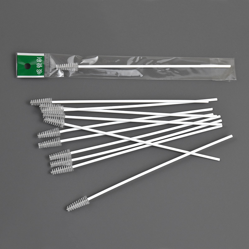 Stainless steel bottle straw brush straw cleaning brush 175mm guide brush bottle spiral soft bristle straw brush