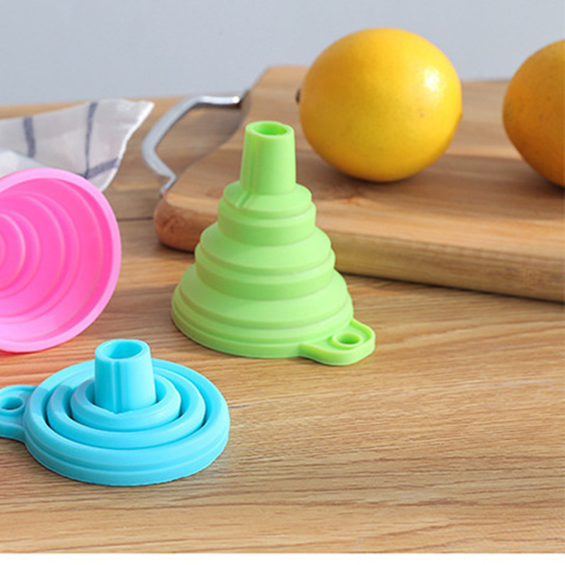 Creative Folding Mini Telescopic Funnel Kitchen Supplies Silicone Funnel Household Liquid Dispenser Oil Pot Funnel Wine Leakage