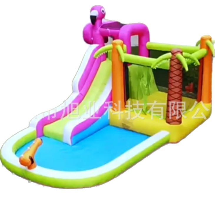 Flamingo Kidsren's Indoor Water Spray Inflatable Slide Water Inflatable Castle Kidsren's Trampoline Baby Bounce