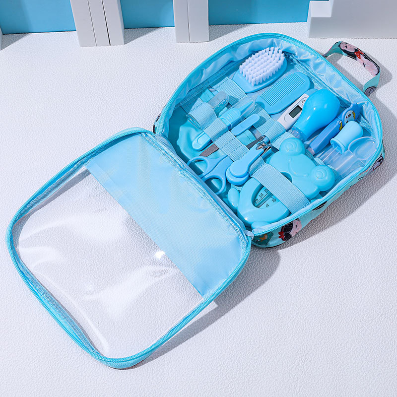 Baby Care Cloth Bag suit Baby Nasal Suction Nail Clipper Thermometer 13 Piece Set Daily Cleaning Care Kit