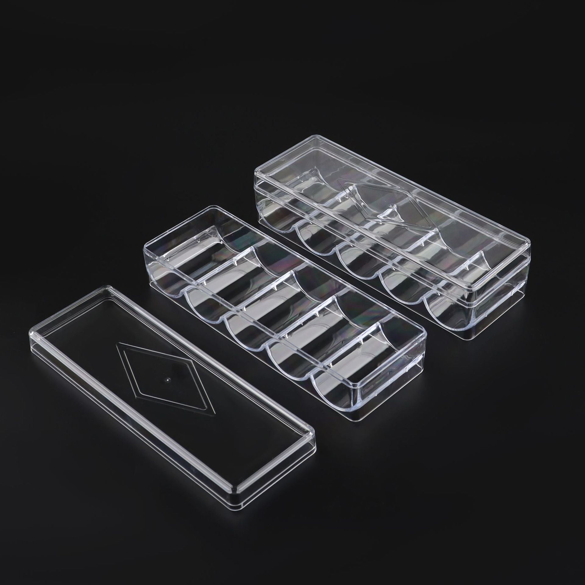 Can hold 100 chip box Texas Hold'em transparent card plate chip rack integral coin storage box