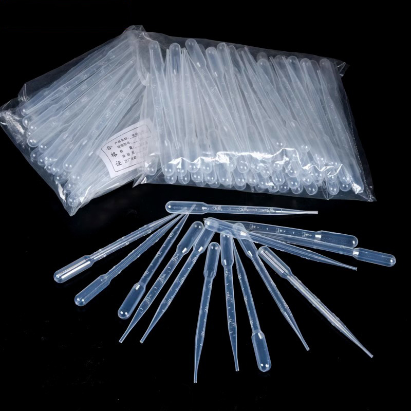 Single plastic disposable dropper pasteurized pipette with scale double air bag independent packaging laboratory medical pipette