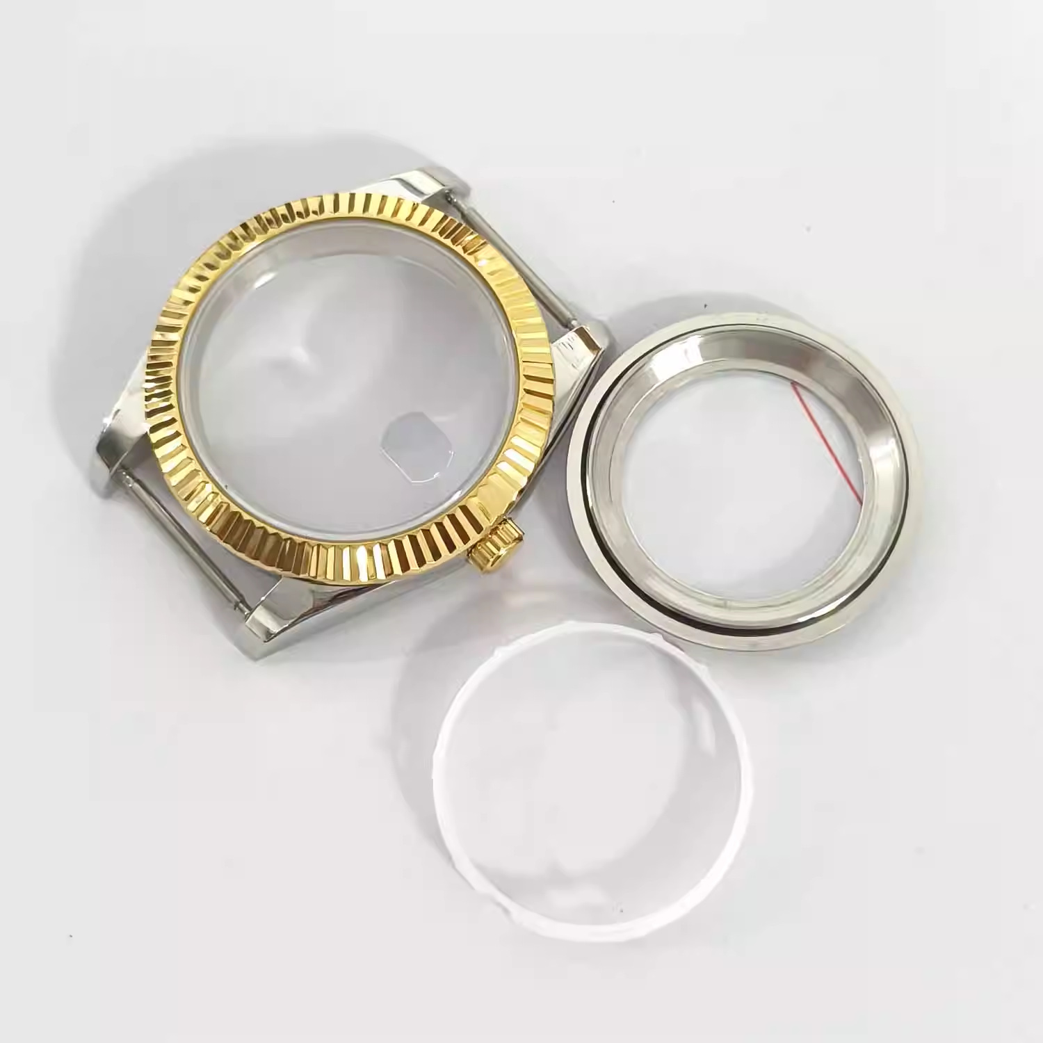 New Watch Accessories 41mm Electroplated Black Rose Gold Case Multi-Color Transparent Bottom Sapphire Mirror Suitable for 8285 Movement