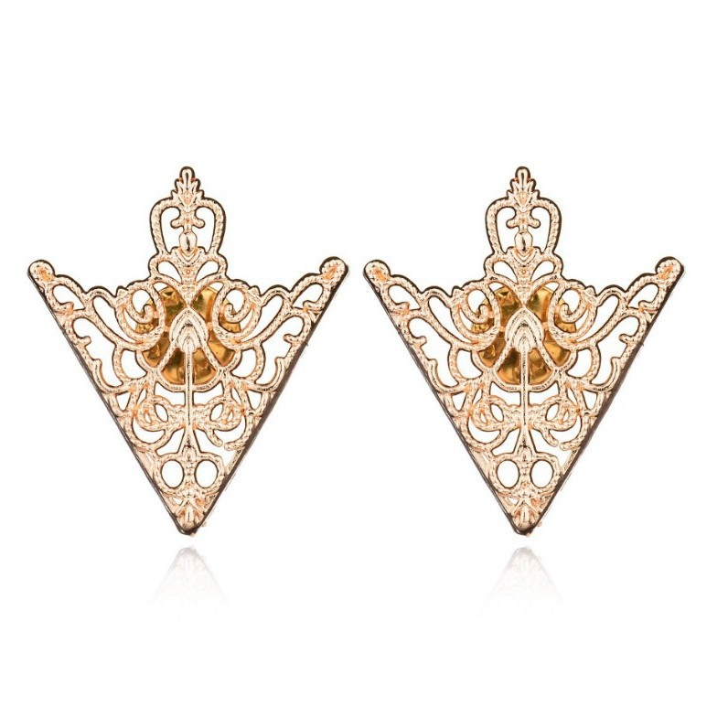 Korean jewelry Korean hollow flower shirt collar clip fashion vintage collar buckle brooch men and women collar pin tide