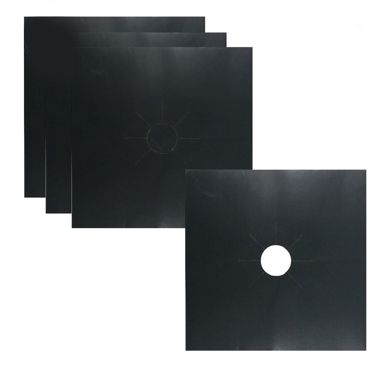 Cross-Border 27*27cm Teflon Gas Stove Protective Pad Black High Temperature Oil-Proof Washable Gas Stove Protective Pad