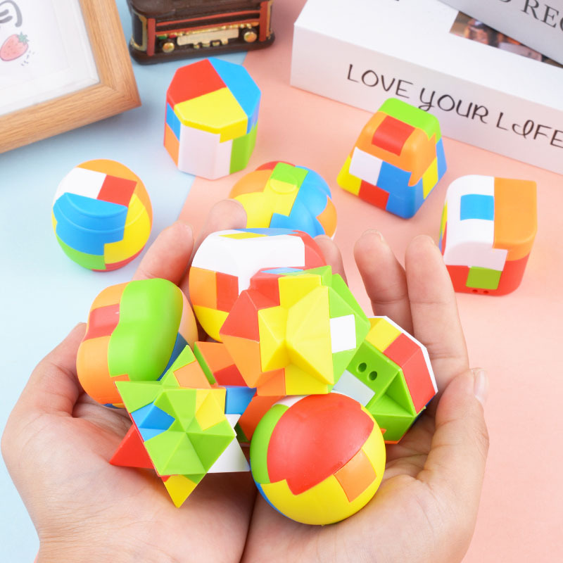 Kongming Lock Puzzle Decompression Unlock Children's Intelligence Student Disassembly Toy Luban Lock Student Gift Building Blocks Wholesale