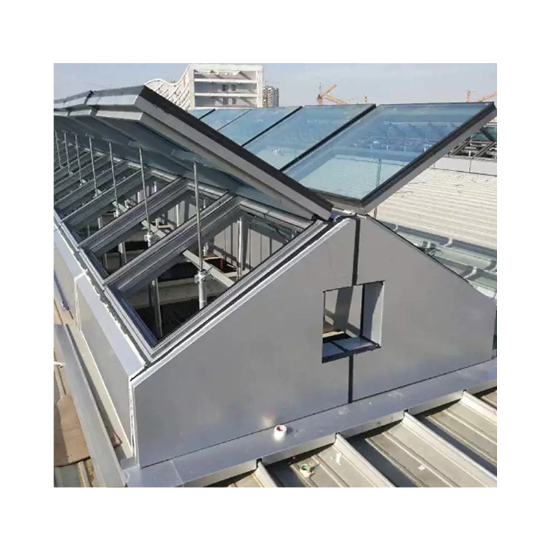 Triangular Electric Skylight, Straight-Shaped Fire Smoke Exhaust Ventilation Window, Factory Building Opening Side Opening Light Aluminum Alloy Window