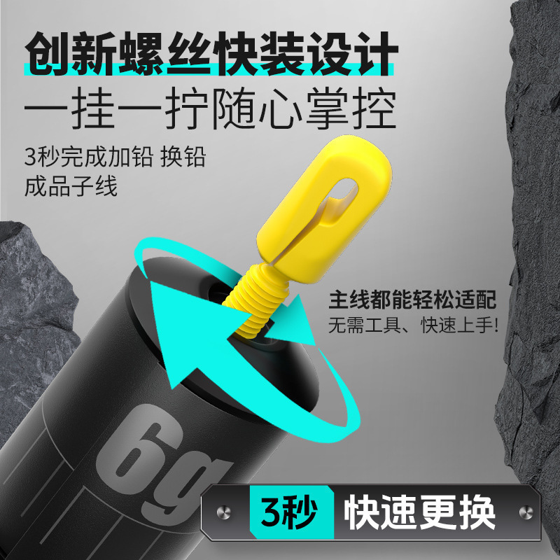 Detachable Threaded Lead Sinker, Anti-Explosion Lead, 1.5-6g Thickened Anti-Explosion Lead, Fishing Accessories, Quick-Release Lead Sinker