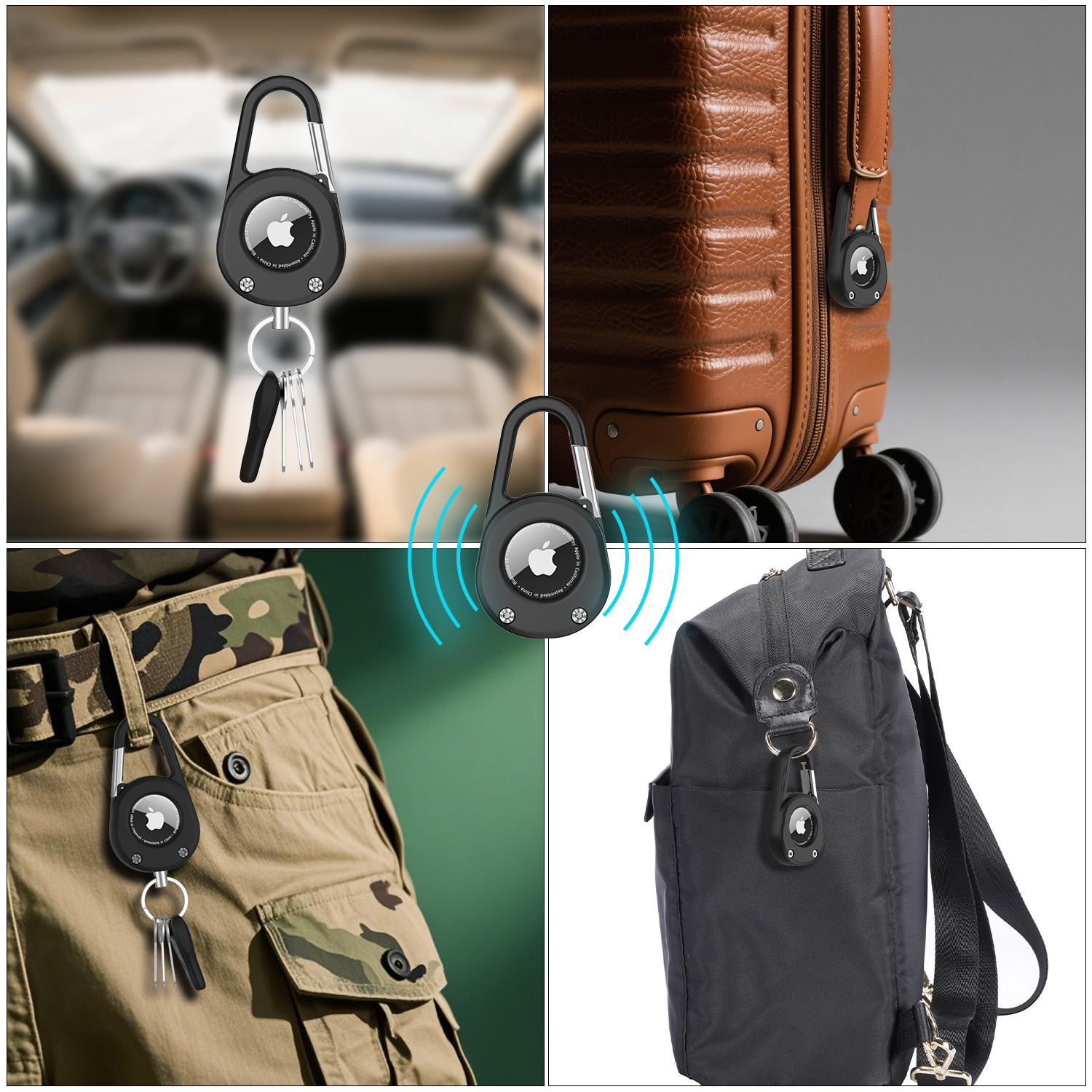 Suitable for Airtag Anti-Lost Device Protective Cover Apple Tracker Outdoor Carabiner Waterproof Keychain Protective Case