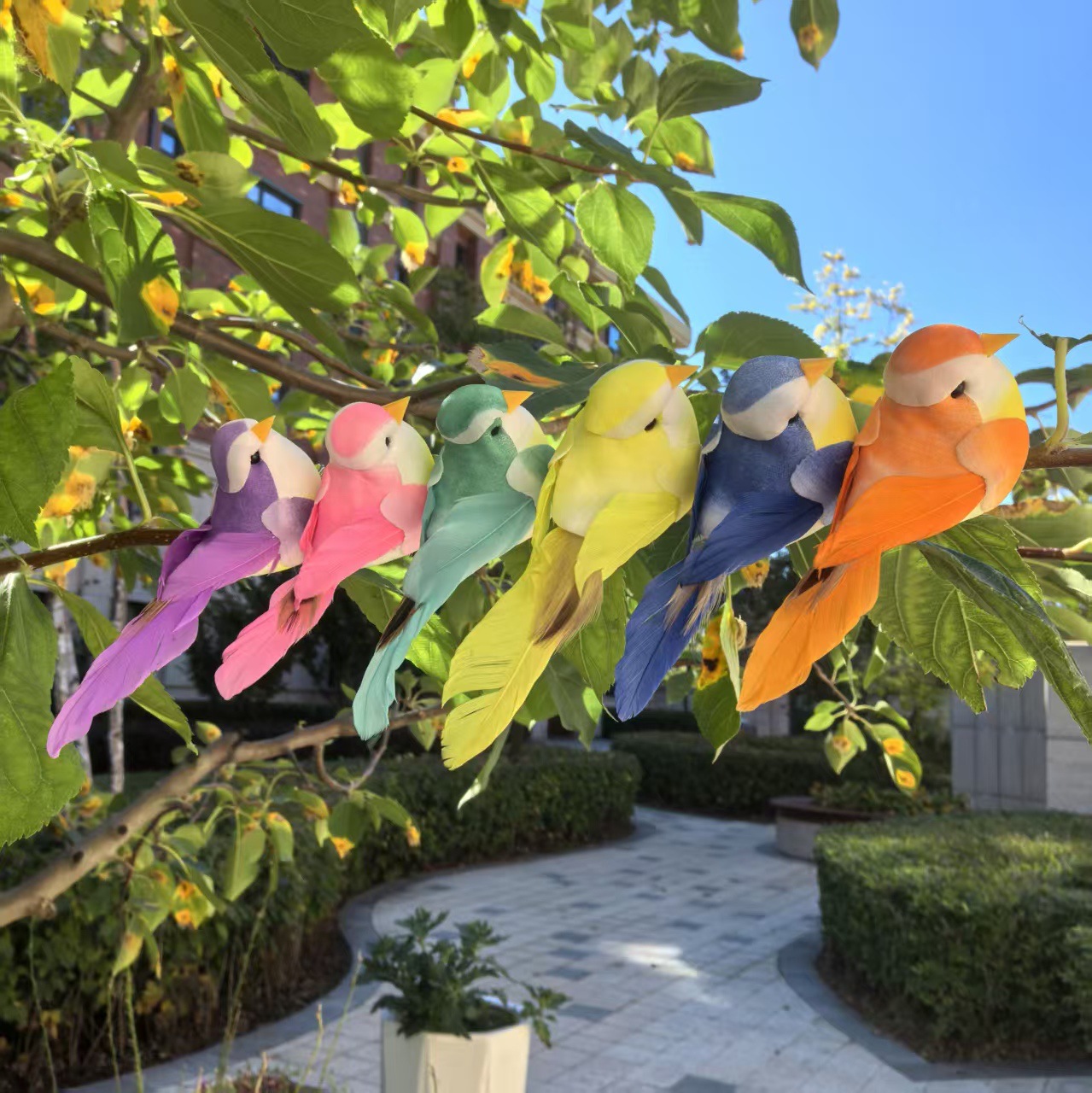 Оптовая продажа искусственной драконьей птицы с пенопластовыми перьями для сада, супер реалистичные милые украшения