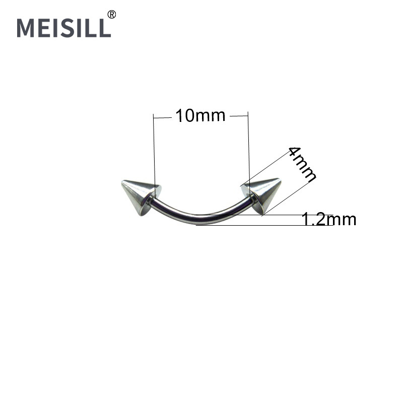 Meier stainless steel pointed eyebrow nail basic curved rod eyebrow ring human body piercing jewelry European and American cross-border ear bone nail