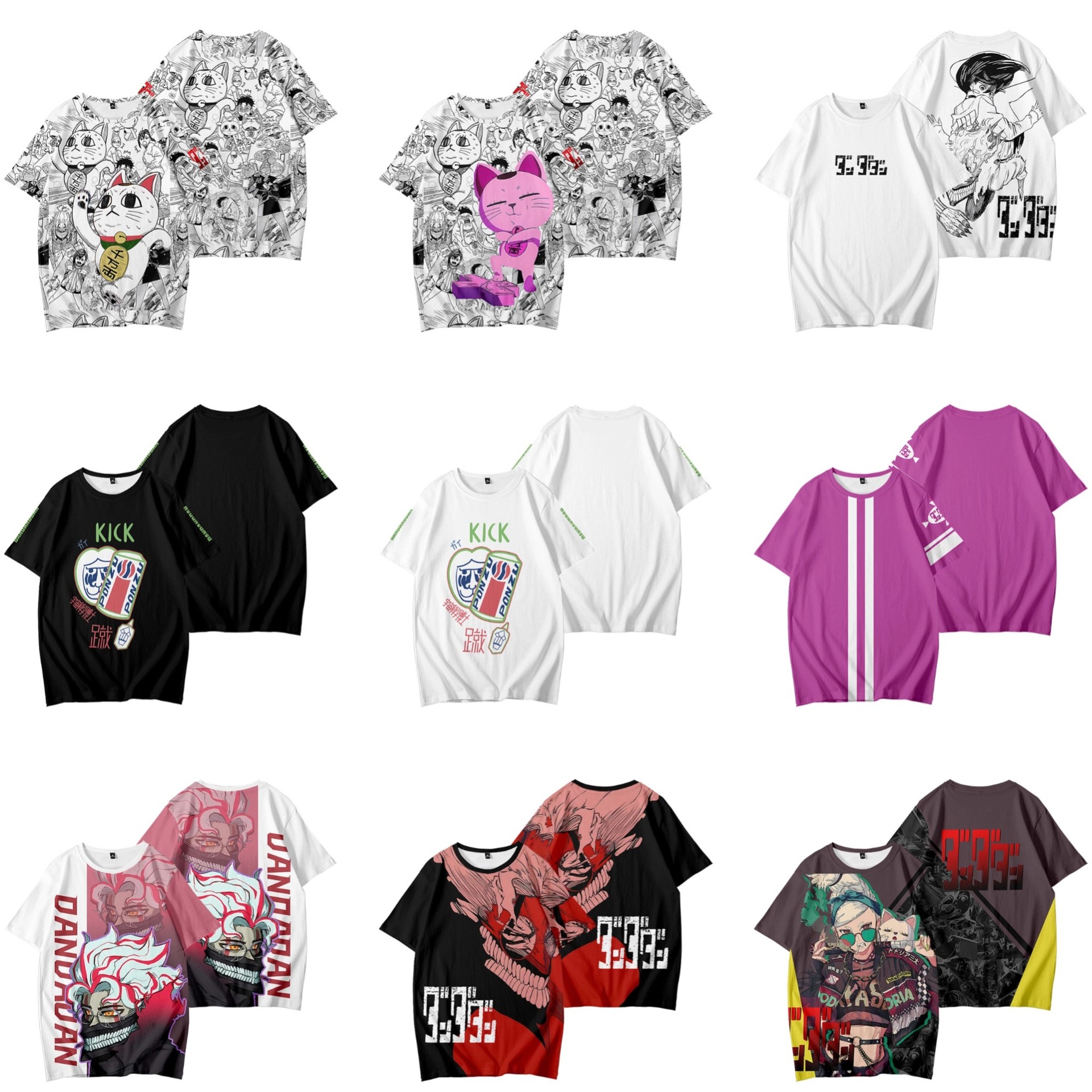 Новая кросс-бордовая анимация сверхъестественная вооруженная смелая вечеринка окружающая 3D цифровая печать мужская и женская футболка с коротким рукавом