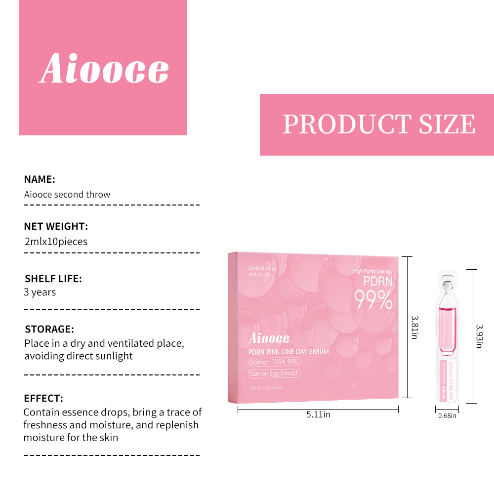 Full English Aiooce Pink Serum Protein Second-Pulse Essence Pink Peptide Sodium Essence Cross-Border Skin Care Tk Southeast Asia
