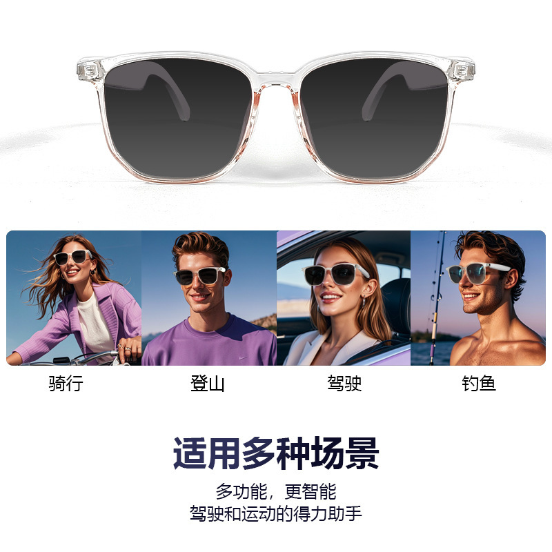 Cross-border smart glasses Bluetooth glasses sunglasses polarized anti-ultraviolet anti-blue light song call transparent change lenses