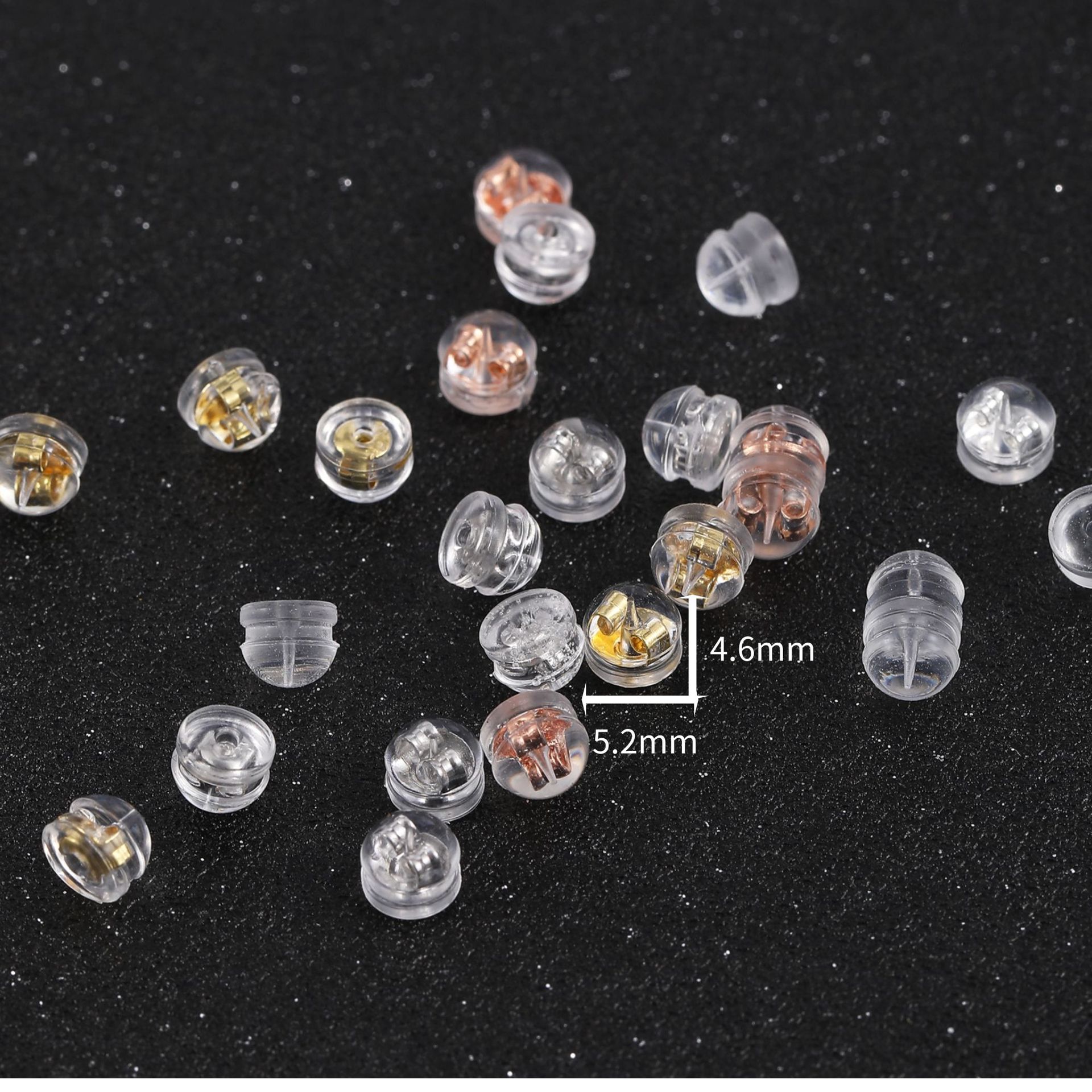 The rear plug of the fine needle ear plug is ultra-tight to prevent the anti-skid hamburger type transparent silicone ear plug, the ear stud plug, and the ear plug.