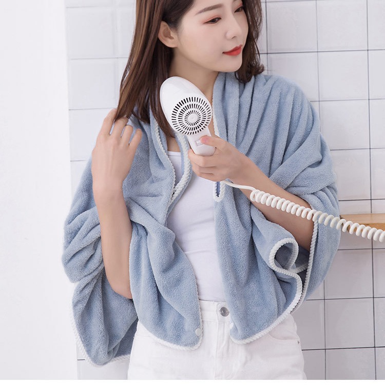 Factory wholesale coral fleece bath skirt thickened absorbent wearable bath towel home bath is softer than cotton bathrobe class a