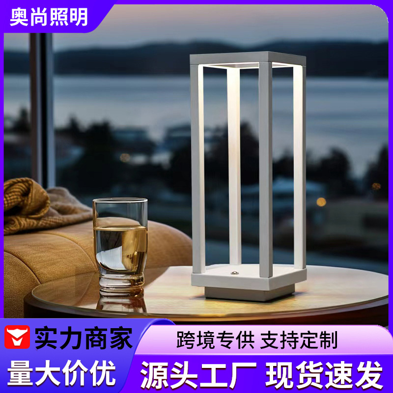 Кросс-бордерная светодиодная сенсорная перезаряжаемая настольная лампа, для западных ресторанов, продвинутая атмосферная лампа, высокая настольная лампа для улицы