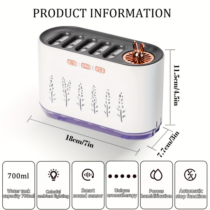 2026 New Cross-Border Dropshipping Portable 700ml Multifunctional Essential Oil Humidifier