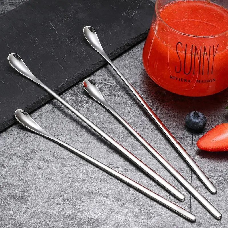 Креативная ложка для льда из нержавеющей стали 304, удлиненная 26 см, ложка для меда, длинная ручка, ложка для кофе, сока, льда