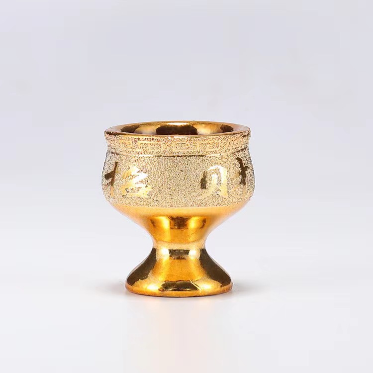 Ceramic Wine Glass Shajin High Foot Wine Glass for Guan Gong God of Wealth Small Wine Glass Flat Foot Wine Cup Tea Cup Wholesale Supply