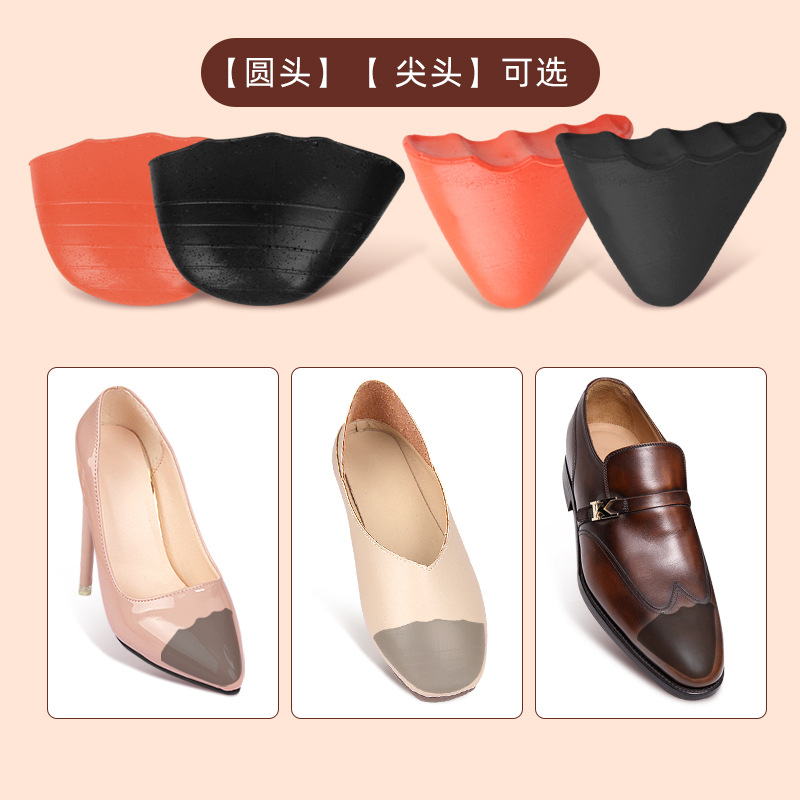 Pu shoes head plug men's and women's thickened soft anti-wear toe filled insole high heel shoes comfortable size half size pad