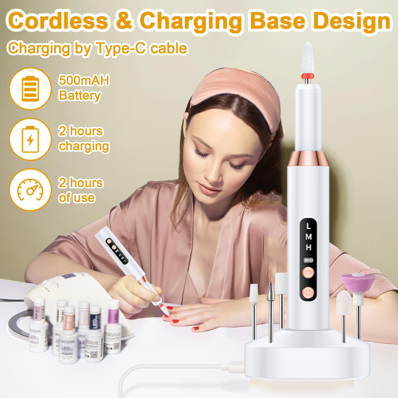 Cross-Border New Nail Polisher Portable Electric Nail Polisher Manicure Tool Set Display Rechargeable Manicure Machine
