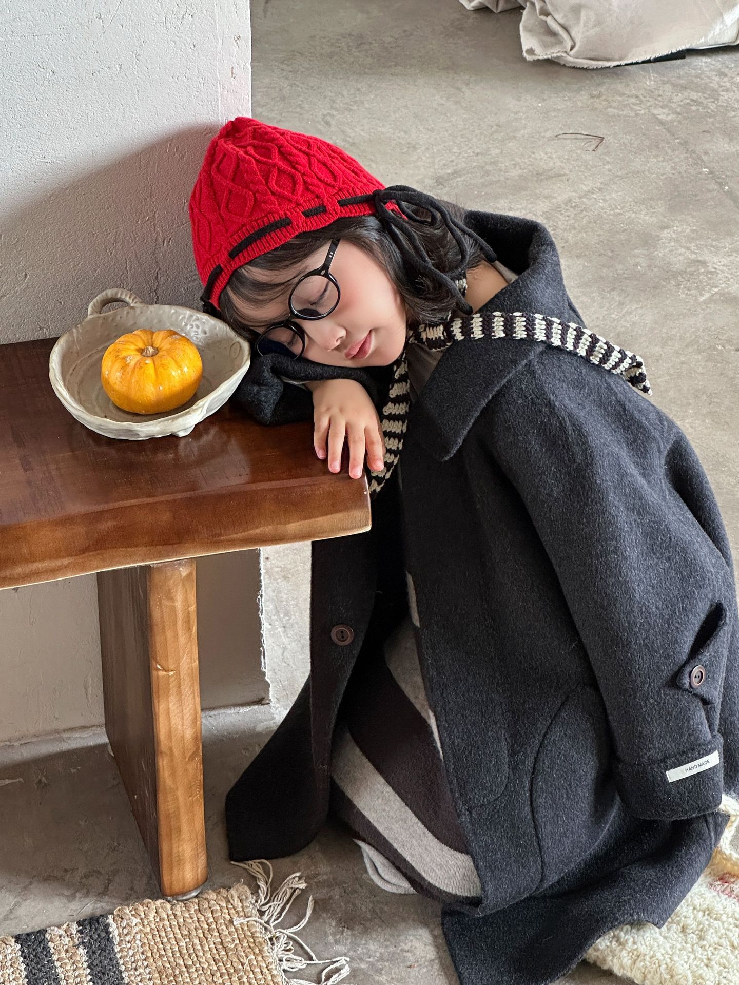 Korean Style Autumn and Winter New Double-Sided Cashmere Coat for Boys and Girls, Mid-Length Children's Woolen Coat, Trendy for Older Children