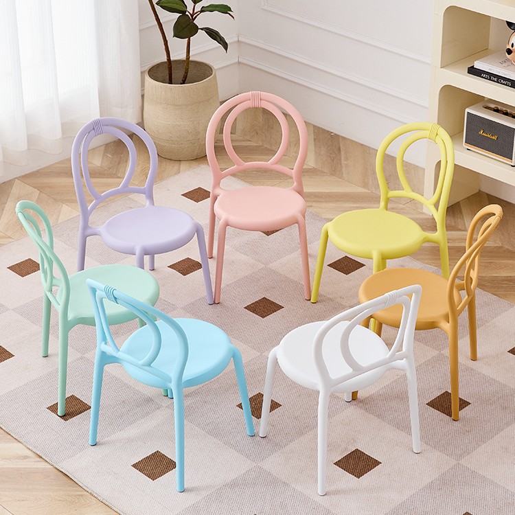 Creative Designer Dining Chair, Thickened for Home Use, Balcony, Villa, Sunroom Chair, Waterproof, Sun-Resistant, Stackable, Light Luxury Stool