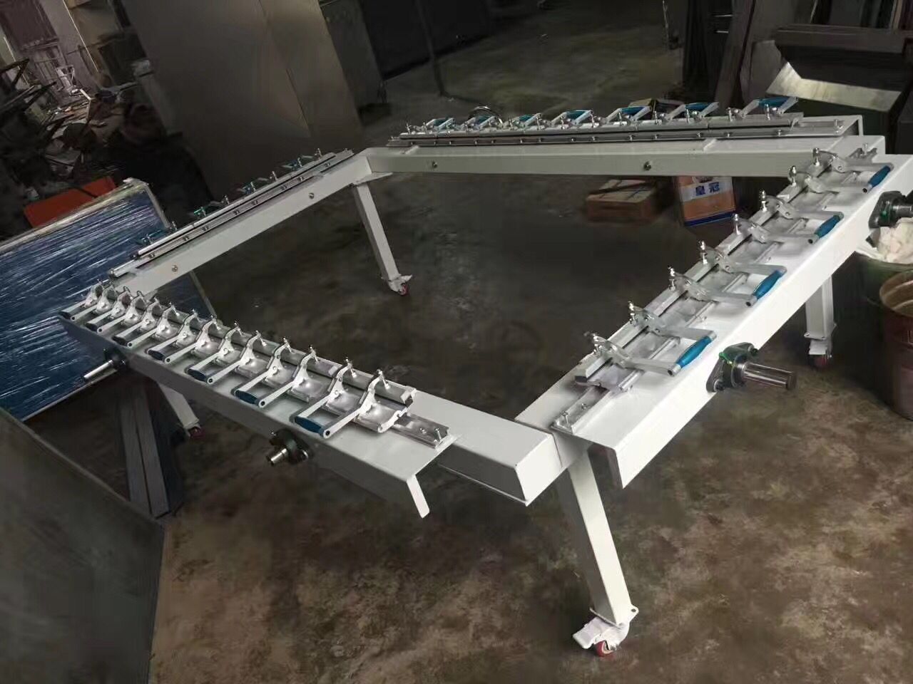 High Tension Turbine Worm Rod Pulling Machine Mechanical Double Aluminum Clamp Stretching Machine Screen Printing Stretching Machine