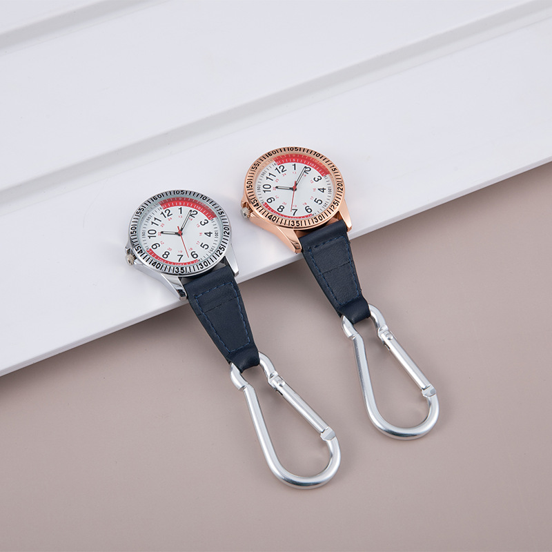 Кнопочные часы для альпинизма, кожаные, маленькие, на ключнице, оптовая продажа, часы для медсестёр, студенческие
