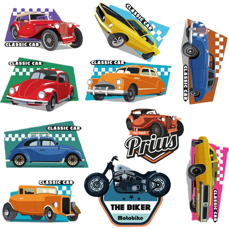 Car wall stickers children's room wall decoration peeling stickers wall stickers boys children's room nursery bedroom stickers