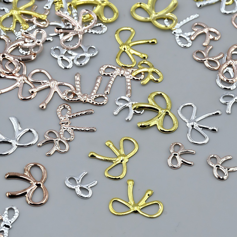 New Metal Bow Non-Fading Mini Nail Stickers DIY Accessories Yiwu Ribbon Butterfly Nail Art Decorations