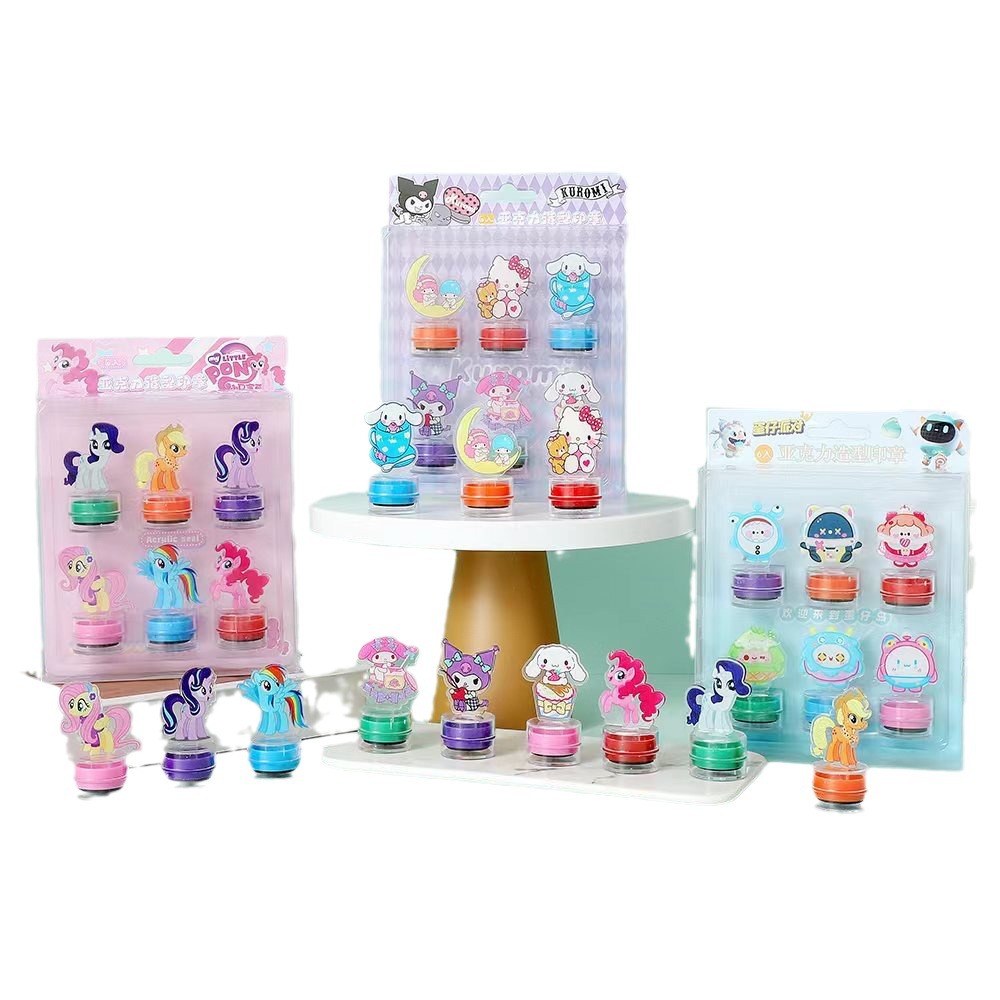 Cute Fresh Children Students Cartoon Acrylic Shaped Hand Account Stamp Encourage Cover for Kindergarten Teachers