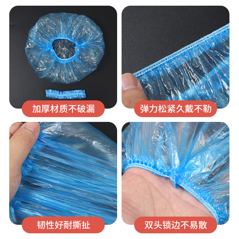 Thickened and Enlarged Disposable Shower Cap for Hair Dyeing, Bathing, Shampooing and Bathing Headgear Pe Plastic Transparent Shower Cap 100 Pieces