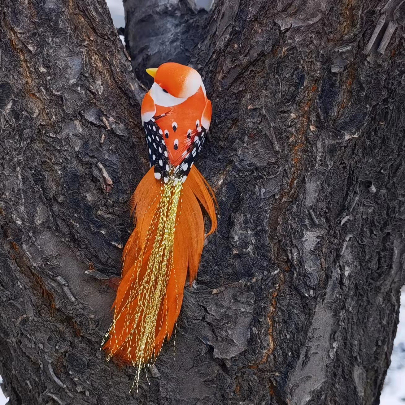 Новый продукт симуляция пернатой птицы/золотая нить/пена птица искусственная птица декорации реквизит
