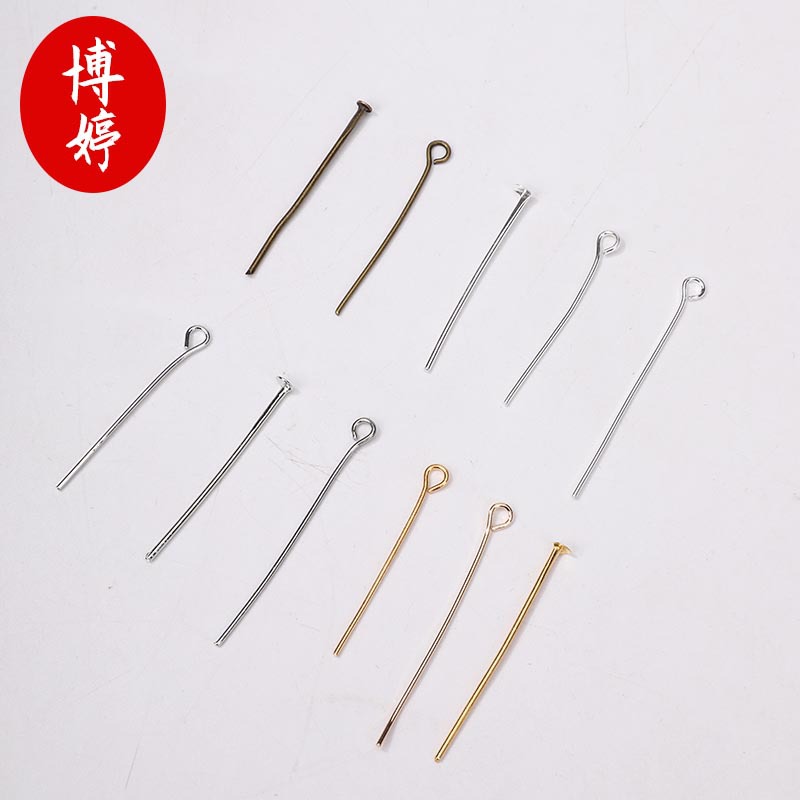 Nine-character needle flat needle color copper plated nine-character needle diy handmade earrings earrings hairpin bracelet accessories material