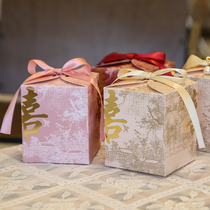 New Guofeng Candy Box New Chinese Wedding Candy Box Ink Painting Candy Box Advanced Sense Gift Box Large Size