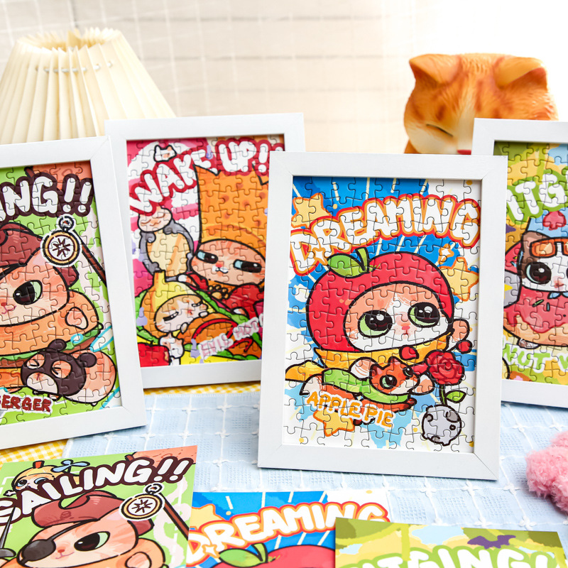 Yoyo Brin Puzzle Gift Box Meow Tea Party Series High-Looking Romantic Student DIY Desktop Puzzle Ornaments