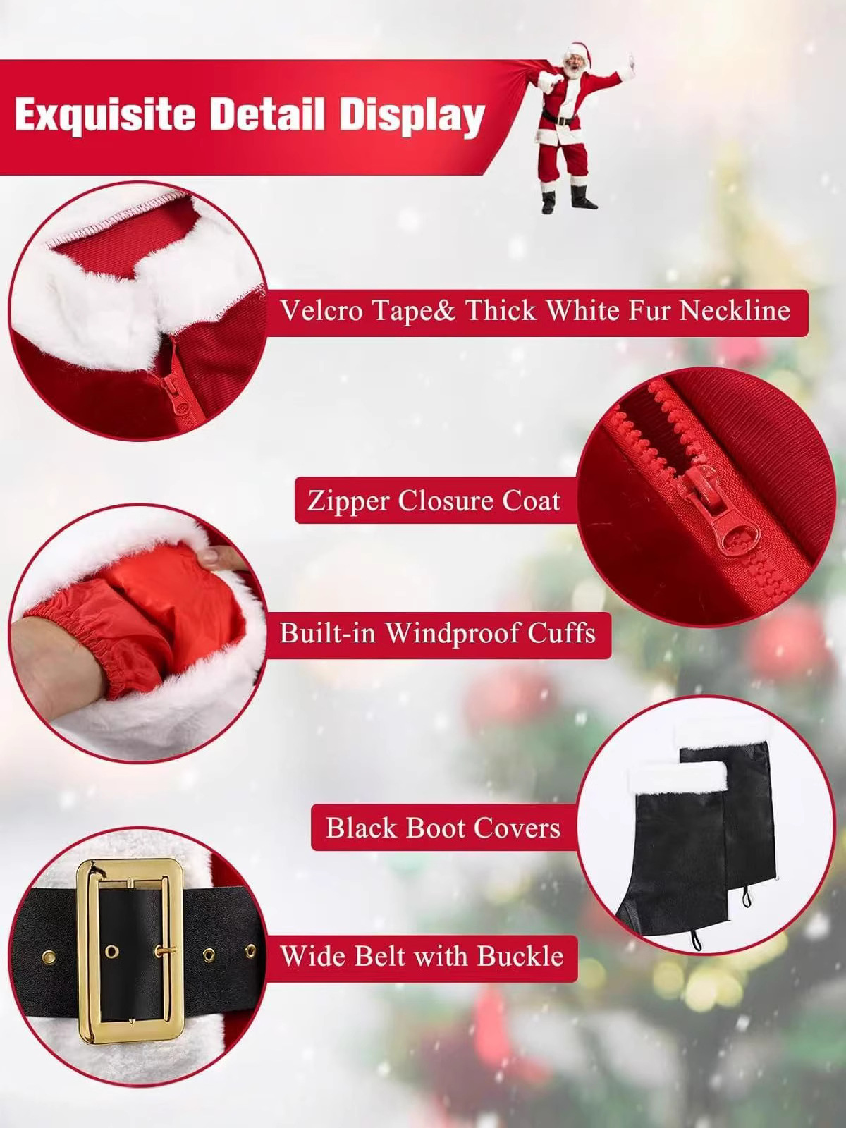 2025 European and American Cross-Border Christmas Clothing for the Elderly Christmas Style Korean Velvet Santa Claus Clothing Amazon